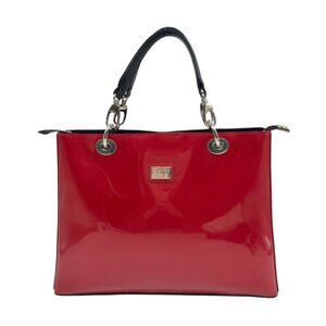 Beijo Red Patent Leather Briefcase Shoulder Bag